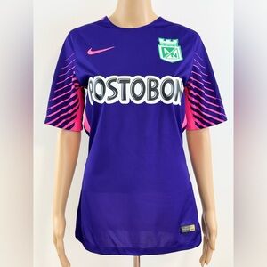 Nike Dri-Fit Postobon Blue Crew Neck Soccer Football Jersey, Women’s Size Small